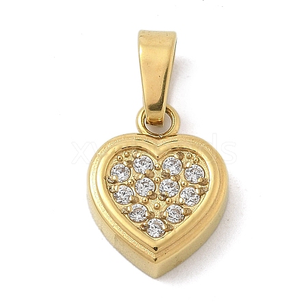 Ion Plating(IP) 304 Stainless Steel Micro Pave Cubic Zirconia Pendants STAS-Z107-02G-04-1