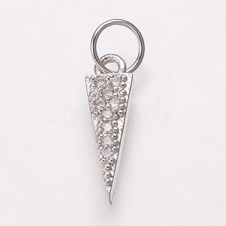 Brass Micro Pave Cubic Zirconia Charms KK-P134-16P-1