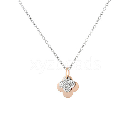 Heart Butterfly Clover Pendant Necklace UZ2087-4-1