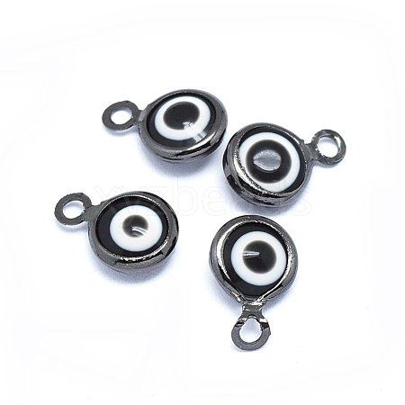 Handmade Evil Eye Lampwork Charms KK-F764-13B-01-1