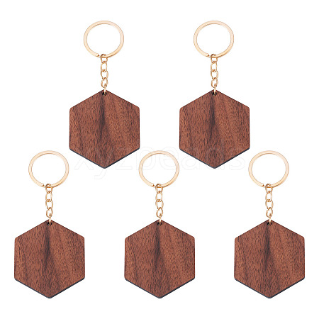 Walnut Wood Pendant Keychains KEYC-TAC0034-06C-1
