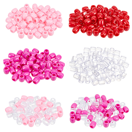 360Pcs 6 Colors Plastic European Beads KY-NB0001-65-1