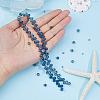Full Rainbow Plated Electroplate Transparent Glass Beads Strands EGLA-FI0001-02-3
