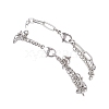 304 Stainless Steel Paperclip & Figaro Chain Bracelets for Women BJEW-JB12445-01-5