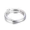 Anti-Tarnish Adjustable Rhodium Plated 925 Sterling Silver Finger Design Ring Mounts Fittings with Pearl Seat X-STER-F048-15P-3