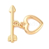 Heart Brass Toggle Clasps KK-S403-21G-1