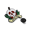 Gothic Skull Zinc Alloy Black Enamel Pin Brooches JEWB-D070-02B-01-3