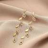 Cubic Zirconia Chains Tassel Earrings EJEW-P236-05G-5