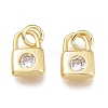 Brass Micro Pave Cubic Zirconia Charms KK-M206-32G-04-1