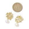 Brass Shell Pearl Stud Earrings for Women EJEW-JE06243-3