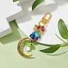 Alloy Hollow Moon & Lampwork Mushroom Pendant Decorations HJEW-JM01612-4