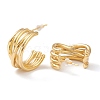 Brass Half Hoop Earrings X-EJEW-A056-07G-2