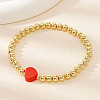 Simple Design Brass Round Beads Stretch Bracelets for Women OB0226-2-1