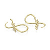 Brass Micro Pave Clear Cubic Zirconia Huggie Hoop Earrings EJEW-R144-001G-NF-3