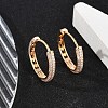 Brass Micro Pave Clear Cubic Zirconia Hoop Earrings EJEW-K300-11G-2