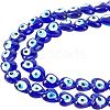  Heart Evil Eye Lampwork Bead Strands LAMP-NB0001-33-1