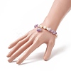 4Pcs 4 Style Natura Mixed Gemstone & Shell Beaded Bracelets Set with Heart Charms for Women BJEW-TA00242-5