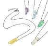 Electroplated Natural Quartz Crystal Prism Pendant Necklaces NJEW-JN05029-02-1