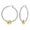 Knot Shaped Brass Hoop Earrings FS-WGE48BC-08-1