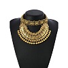 Ethnic Style Zinc Alloy Coin Tassel Statement Bib Necklaces for Women FS-WGFF897-01-2