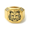 304 Stainless Steel Enamel Tiger Signet Rings RJEW-Q815-03G-3