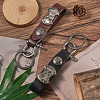 Biyun 2Pcs 2 Colors Leather Clasps Keychain KEYC-BY0001-04-12