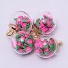 Transparent Glass Globe Pendants GLAA-TAC0003-03G-1