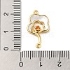 Brass Pave Orange Red Cubic Zirconia Connector Charms ZIRC-P110-04G-3