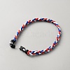 Blue Red White Braided Polyester Cord Baseball Sport Choker Necklaces NJEW-WH0036-004-2