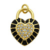 Brass Micro Pave Clear Cubic Zirconia Pendants KK-N241-LA824-5-NR-1