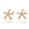 Brass Stud Earring Findings KK-T038-470G-1