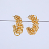 Large C-shaped Coil Wrapped Brass Stud Earrings BU4087-4