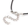 Natural Obsidian Crescent Moon Pendant Necklace NJEW-TA00032-03-6