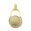 Rack Plating Brass Micro Pave Cubic Zirconia Pendants KK-D359-08G-1