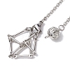 3Pcs 3 Styles 304 Stainless Steel Chain Macrame Pouch Empty Stone Holder Dowsing Pendulums HJEW-JM02329-02-4