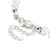 Flower Glass Beaded Link Bracelet with Alloy Clasps for Women BJEW-TA00310-02-3