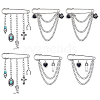 6Pcs 3 Stylesc Alloy Safety Pins JEWB-HY0001-66B-6