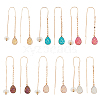 ANATTASOUL 6 Pairs 6 Colors Resin Teardrop Dangle Earrings EJEW-AN0001-21-1