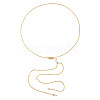 304 Stainless Steel and Natural Freshwater Pearl Tassel Y-shaped Lariat Necklaces for Women OF8673-5