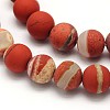 Frosted Round Natural White Lace Red Jasper Beads Strands G-N0166-57-10mm-2