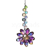 Glass Flower Hanging Suncatchers HJEW-C009-01F-1