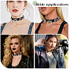 Snakeskin Print PU Leather Choker Necklaces with Alloy Rings for Women NJEW-WH20007-08-5