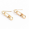 Brass Micro Pave Clear Cubic Zirconia Stud Earring Findings KK-S356-261-NF-1