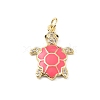 Rack Plating Brass Micro Pave Cubic Zirconia Pendants KK-C021-01G-07-1