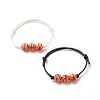 2Pcs 2 Colors Sport Theme Acrylic Beaded Bracelet BJEW-JB08558-03-1