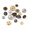 64Pcs 16 Style Brass Shank Buttons BUTT-TA0001-11-3