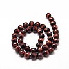 Dyed & Heated Natural Red Tiger Eye Round Bead Strands X-G-P072-52-4mm-2