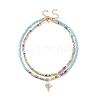 2Pcs 2 Style Glass Seed Pearl Beaded Necklaces Set NJEW-JN03936-1