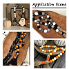 Biyun 100Pcs 2 Style Painted Natural Wood European Beads WOOD-BY0001-02-14