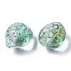 Transparent Spray Painted Glass Beads GLAA-R215-01-B07-2